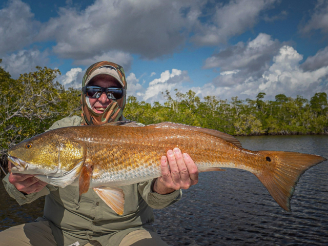 Redfish in the Florida Everglades - Bud Woodall with Capt. Geoff Colmes