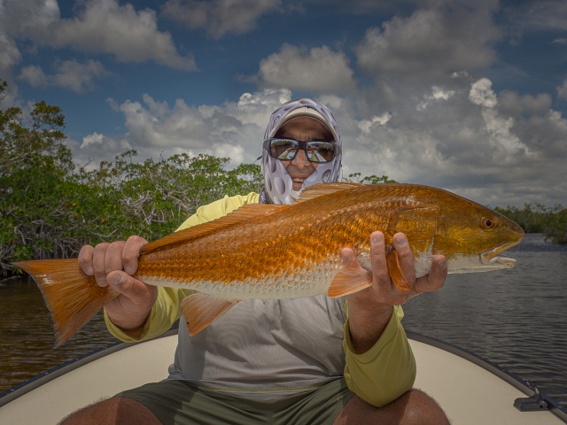 Redfish in the Florida Everglades - Bud Woodall with Capt. Geoff Colmes